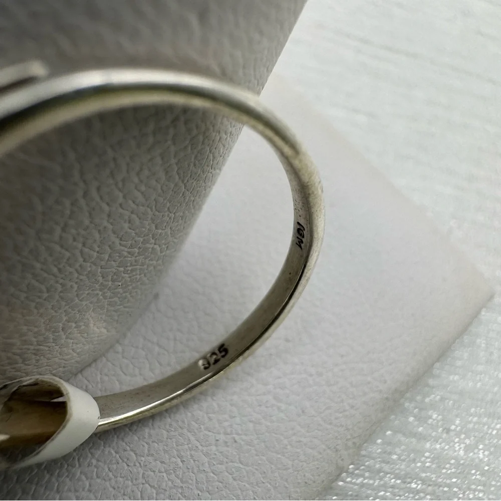 S925 Rose Quartz Oval Ring - Picture 3 of 3